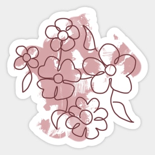 Pink Abstract Floral Sticker